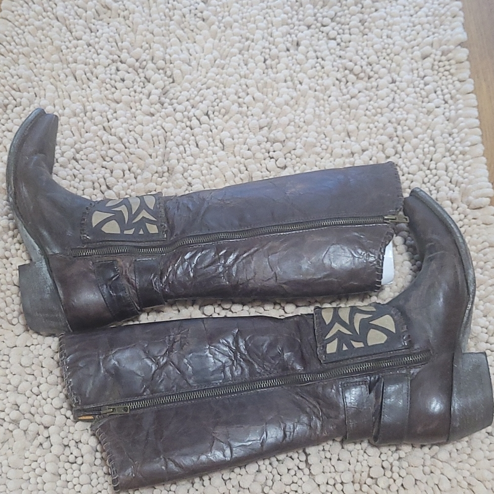 Old Gringo 7 1/2 B Distressed walking heel knee Boots - Picture 5 of 16